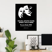 シアターマスクコメディ悲劇白黒イベント ポスター (ホームオフィス)