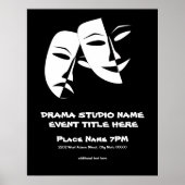 シアターマスクコメディ悲劇白黒イベント ポスター (正面)