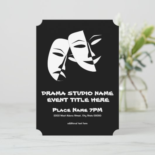 シアターマスクコメディ悲劇白黒イベント 招待状 (スタンド正面)