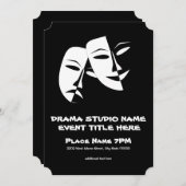 シアターマスクコメディ悲劇白黒イベント 招待状 (正面/裏面)
