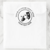 シアターマスクコメディ悲劇白黒カスタム2 ラウンドシール (バッグ)