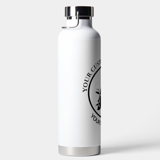 シアターマスクコメディ悲劇白黒カスタム ウォーターボトル (右面)