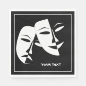 シアターマスクコメディ悲劇白黒カスタム スタンダードランチョンナプキン (正面)