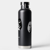 シアターマスクコメディ悲劇白黒カスタムBlk ウォーターボトル (左面)