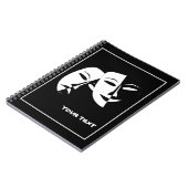 シアターマスクコメディ悲劇白黒カスタムPho ノートブック (左側)