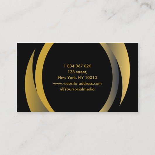 シアターマスクステージディレクターブラック&金ゴールド 名刺 (裏面)