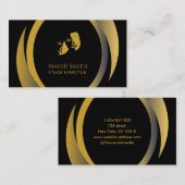 シアターマスクステージディレクターブラック&金ゴールド 名刺 (正面/裏面)
