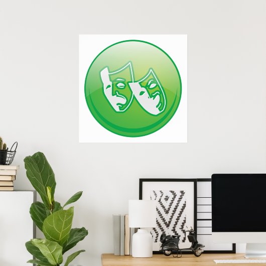 シアターマスク記号 ポスター (ホームオフィス)