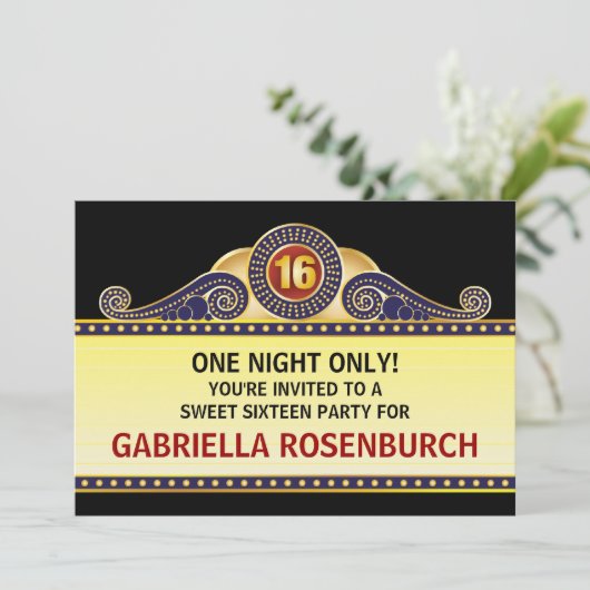 シアターマーキースイート16誕生日招待状 招待状 (スタンド正面)