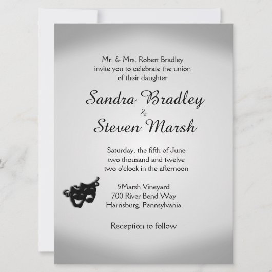 シアター結婚ズシルバー招待状 招待状 (正面)