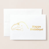 シアツフォイルハッピーホリデーズカード 箔カード (封筒付き正面)