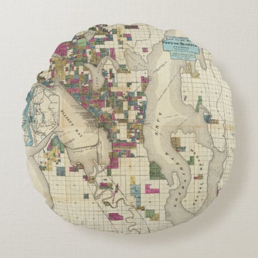 シアトルおよび周辺の都市 ラウンドクッション (正面)