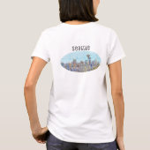 シアトルかわいらしワシントンスカイライン Tシャツ (裏面)