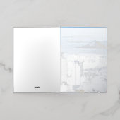 シアトルと山レイニア写真 箔グリーティングカード (外側レイダウン)