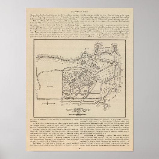 シアトルのアラスカ環太平洋博覧会プラン ポスター (正面)