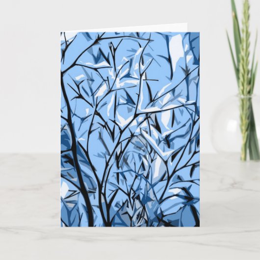 シアトルのクリスマスの挨拶状の雪の木 シーズンカード (正面)