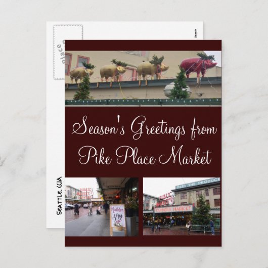 シアトルのクリスマス シーズンポストカード (正面/裏面)