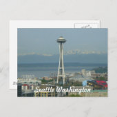 シアトルのスカイラインの写真の郵便はがき ポストカード (正面/裏面)