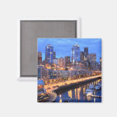 シアトルのスカイラインアンドハーバーワシントン州 マグネット (正面/裏面)