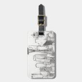 シアトルのスケッチ ラゲッジタグ (正面縦)