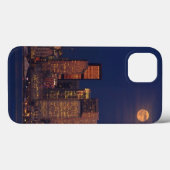 シアトルのダウンタウンのスカイライン上に満月が昇る Case-Mate iPhoneケース (裏面 (横))