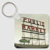 シアトルのパブリックマーケットワフィッシュボウルビュー キーホルダー (正面)