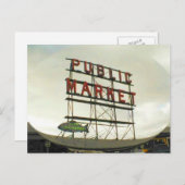 シアトルのパブリックマーケットワフィッシュボウルビュー ポストカード (正面/裏面)