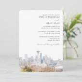 シアトルのフォトウェディング エレガントスカイライン招待状 招待状 (スタンド正面)