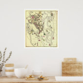 シアトルの地図1890 ポスター (キッチン)