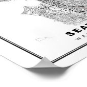 シアトルの地図 ポスター (角)