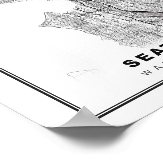 シアトルの地図 ポスター (角)