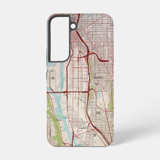 シアトルの地形図市街地図 SAMSUNG GALAXYケース (裏面)