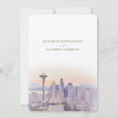 シアトルの日没シルエット・セーブ・ザ・デート 招待状 (裏面)