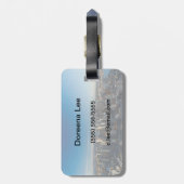 シアトルの街のスカイラインの空中表示 ラゲッジタグ (裏面縦)