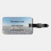 シアトルの街のスカイラインの空中表示 ラゲッジタグ (裏面横)