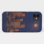 シアトルの街のスカイラインを越えて満月が昇る Case-Mate iPhoneケース (裏面(横))