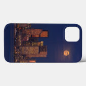 シアトルの都心のスカイラインに上がる満月 Case-Mate iPhoneケース (裏面 (横))
