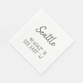 シアトルのGPS座標経度の緯度 スタンダードランチョンナプキン (角)