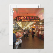 シアトルのPike's Market、Loback Meat Co. ポストカード (正面/裏面)