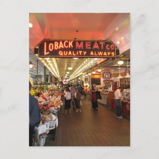 シアトルのPike's Market、Loback Meat Co. ポストカード (正面)