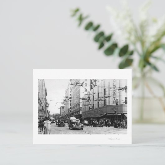 シアトルのWAの通り場面都心の写真 ポストカード (スタンド正面)