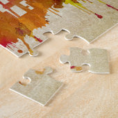 シアトルのWA |の水彩画都市スカイライン ジグソーパズル (側面)