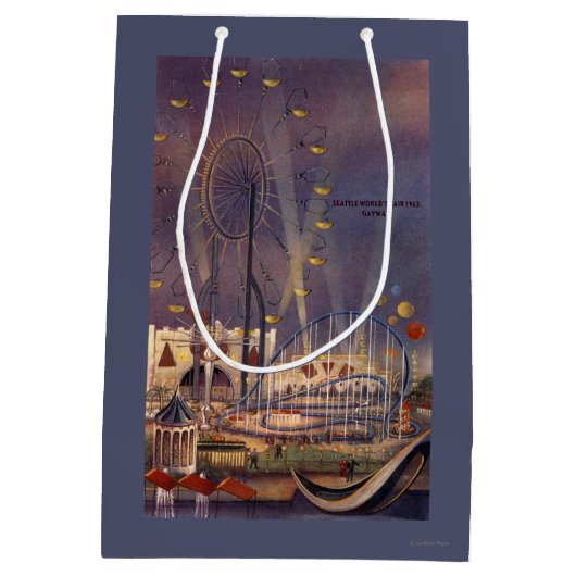 シアトルのWashington1962万国博覧会ポスター ミディアムペーパーバッグ (裏面)