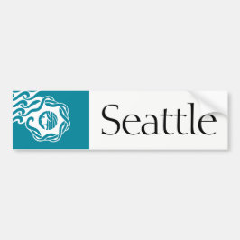 シアトルは都市旗のバンパーステッカーを簡単にしました バンパーステッカー