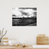 シアトルへのフェリー – 白黒 ポスター (キッチン)