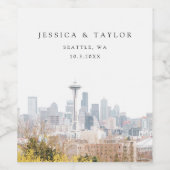 シアトルウェディングパーティカスタムー ワインラベル (シングルラベル)