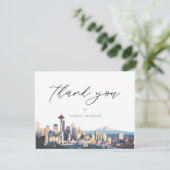 シアトルウォーターカラースカイラインフォトサンキューカード 招待状 (スタンド正面)