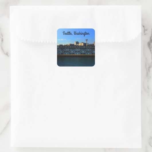シアトルエッジウォーターホテル#1ステッカー スクエアシール (バッグ)