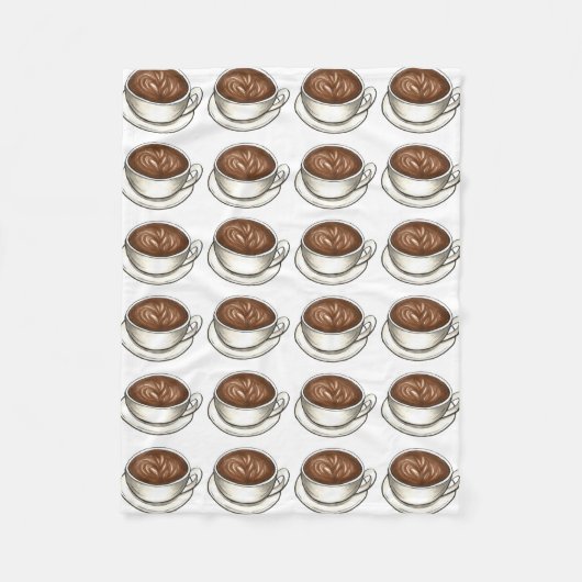 シアトルコーヒーカップラテバリスタコーヒーハウスショップ フリースブランケット (正面)
