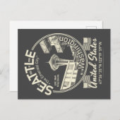 シアトルシティアイコン – ワシントンヴィンテージ ポストカード (正面/裏面)
